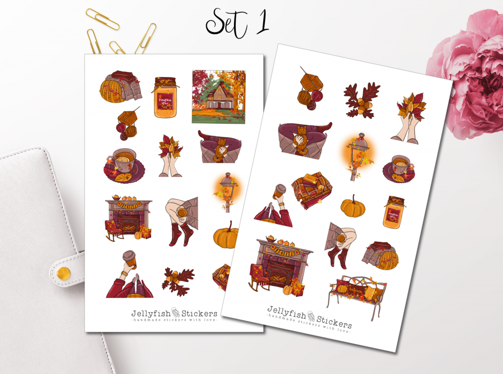 Girls Fall Sticker Set